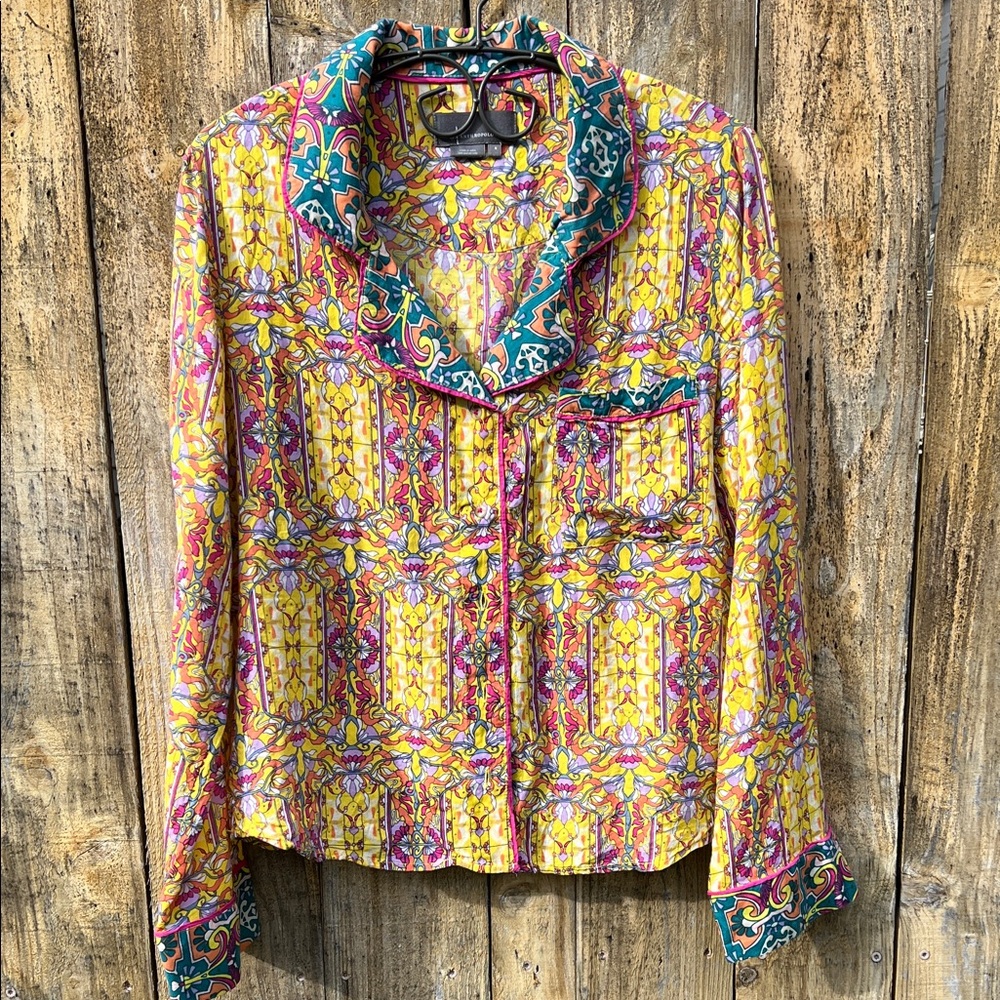 Anthropologie Multicolor Floral Blouse
